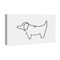 Wynwood Studio životinje zidne umjetničke platnene platnene ispise 'Štene Otring jednostavne' Psi i štenad - crni,