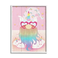 Stupell Pink Rainbow Unicorn Gnome Fairy Tales & Fantasy Slika