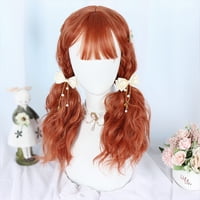Jedinstvene ponude perike za ljudsku kosu za žene dama 22 narančasta kovrčava kapka srednja duga kosa