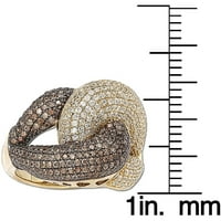Kolekcija zlatna zglobova srebrno smeđa kubična cirkonija prstena