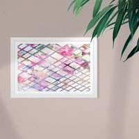 Wynwood Studio Sažetak uokvirenih zidnih umjetničkih otisaka 'Garden of Lush' Geometric Home Decor - Pink, White,