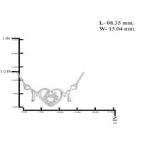 Jewelersclub mama ogrlica sterling srebrna ogrlica za žene - prekrasan naglasak bijeli dijamanti + 0. Ogrlica za