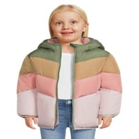 Swiss Tech Tech Baby and Toddler Girls Puffer jakna s kapuljačom, veličine 12m-5T