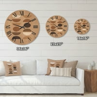 Dizajnerski dizajn apstraktni geometrijski ispis mjeseca i sunca moderni drveni zidni sat