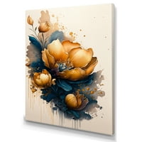 Dizajnirati narančasto i plavo crocus cvijeće I platno zidna umjetnost
