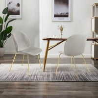 Dizajnerska skupina Charlotte kolekcija baršunasti tapeciranih živih stolica, svijetlo siva, set od 2