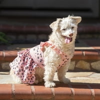 Životni život ružičasta leopard -thered povucite haljinu od suknje za pse, veličina xxsmall
