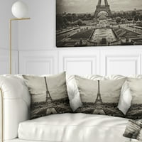 Jedinstveni vintage Pogled na Pariz France - Jastuk za bacanje fotografija Cityscape - 18x18
