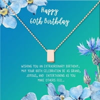 Pokloni za 60. Rođendan, modna ogrlica od nehrđajućeg čelika, rođendanska čestitka, poklon za nakit za nju, rođendanski