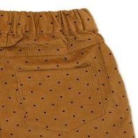 Degeni Bay Maldler Girls Polka Dot Print Corduroy hlače s elastičnim pojasom, veličine 12m-5T