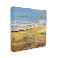 Stupell Industries Prostrani travnjak Collage Puffy Cloud Sky Sking Galery Wrapped Canvas print zidna umjetnost,