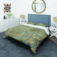 DesignArt 'Gold Geometric Tapisery III' Glam Duvet Cover Set