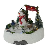 8 LED pozadinsko osvjetljenje i animirano božićno selo sa snjegovićem