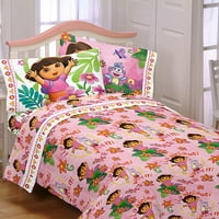 Nickelodeon Dora Run, preskočite, skočite Set za posteljinu od mikrofibera