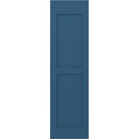 Ekena Millwork 15 W 45 h Americraft dvije jednake ravne ploče vanjske prave drvne rolete, boravište plavo
