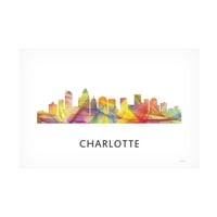 Marlene Watson 'Charlotte NC Skyline' Canvas Art