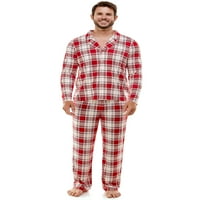 Derek srca klasični karirani kabinski set obiteljske božićne pidžame, 2-komad