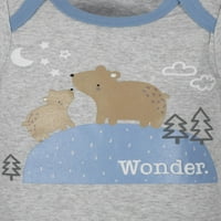 Wonder Nation Baby Boy Bodysuit i poklon set kratkih rukava i hlača, 6-komad, veličine 0m-24m