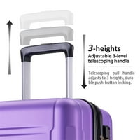 AUKFA setovi prtljage- lagani kofer s ekspanzijom s TSA bravom i kotačima za spinner- 20 24 28 - Purple