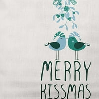 Jednostavno Daisy božićno zeleno obojeno veselo Kissmas božićni mekani jastuk poliestera poliestera, 20 20