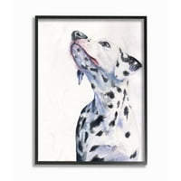 Stupell Industries Dalmatian Dog Pet Animal Aquecolor Slikanje uokvireno Giclee teksturiziranom umjetnošću Georgea