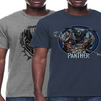 Black Panther snop grafičke majice s kratkim rukavima, 2-pack