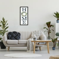 Kućni znak A. M., Botanički vijenac od lišća, uzorak zrna, grafička umjetnost, zidni tisak u crnom okviru, dizajn