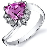 1 bilijun karatnog ružičastog safirnog prstena od srebra, veličina odgovara stilu 910330