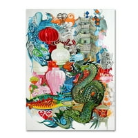 Zaštitni znak likovna umjetnost 'Folk Dragon' platno umjetnost Oxana Ziaka