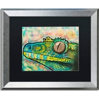 Zaštitni znak likovna umjetnost Gecko Canvas Art Dean Russo, Black Matte, Silver Frame