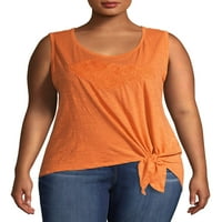 Ženska majica bez rukava prevelike veličine s Francuskom aplikacijom za donje rublje i bočnim vezicama