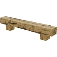 Ekena Millwork 4 H 6 D 60 W Riverwood Fau Wood Kamin Mantel Kit W Alamo Corbels, Prirodni bor