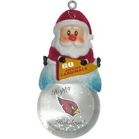 Topperscot by Boelter Brands nfl Santa Snow Globe Ornament, Arizona Cardinals