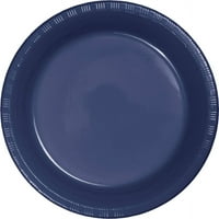Tamnoplavi Plastični tanjuri za bankete, 20 komada