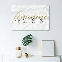Tipografija i citati Wynwood Studio i citati zidne umjetničke platnene ispise 'ženstvena feministkinja' Osnaženi