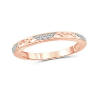 Dijamantni prstenovi za žene-bijeli dijamantni akcentni nakit – prstenovi od ružičastog zlata preko srebrnih pruga