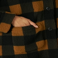 Ženska jakna od flisa s dugmadima s dugim rukavima-Plus
