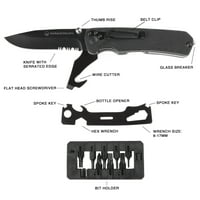 Sklopivi džepni nož-multitool, svestrani set od 9 dijelova koji je najprikladniji za preživljavanje, kampiranje,