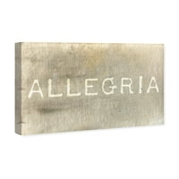 Wynwood Studio tipografija i citati zidne umjetničke platnene otiske 'Allegria' inspirativni citati i izreke - smeđa,