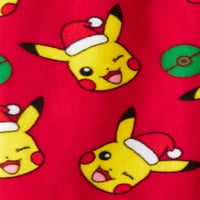 Svečani top Pikachu za dječake Pokemon i tiskane mikroflis hlače Božićni pidžama Set od 2 komada
