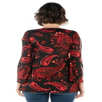 Udomna odjeća Ženska crvena paisley dugi rukav hladni vrh ramena