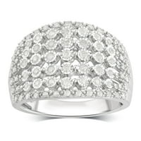 Carat t.w Diamond Sterling Silver Anniversistary prsten