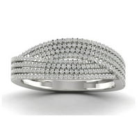 Modni prsten od srebra od srebra s dijamantom od 9 1 2 karata