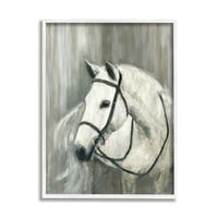 Uzda za jahanje bijelog konja, Moderni portret jahača, 20 godina, Dizajn Sallie Matchland