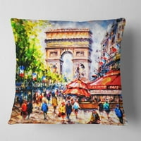 DesignArt luk d Trioomphe Paris - jastuk za bacanje grada - 16x16