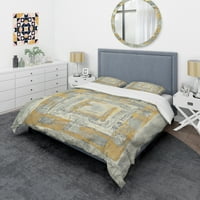 DesignArt 'Zlatni glam na sivoj tapiseriji I' Glam Duvet Cover Set