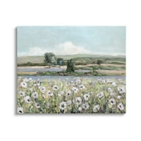 Stupell Industries Rural Flower Meadow Seowyide Tojevi Streasi Pogled na slikanje galerije zamotano platno za tisak