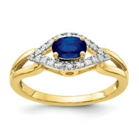 Primalno zlato karat žuto zlato dijamant i safirni prsten
