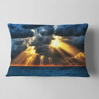 DesignArt borba između tamne i svjetlosti - pejzažni tiskani jastuk za bacanje - 12x20