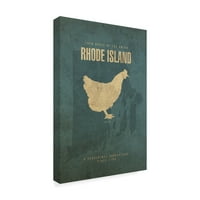 Zaštitni znak likovne umjetnosti 'Državni životinjski Rhode Island' platno umjetnost crvenog atlasa dizajna